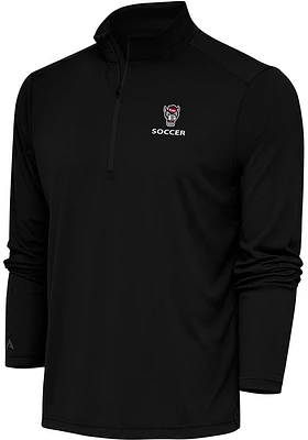 Antigua NC State Wolfpack Mens Black Soccer Tribute Long Sleeve Qtr Zip Pullover