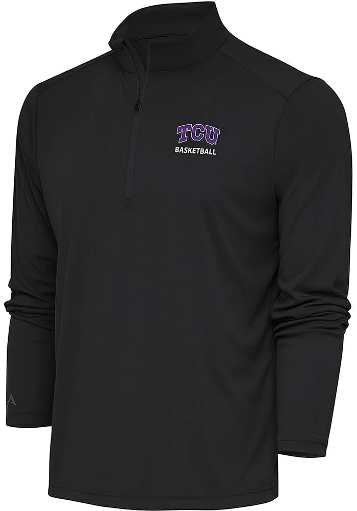 Antigua TCU Horned Frogs Mens Basketball Tribute Long Sleeve Qtr Zip Pullover
