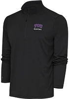 Antigua TCU Horned Frogs Mens Basketball Tribute Long Sleeve Qtr Zip Pullover