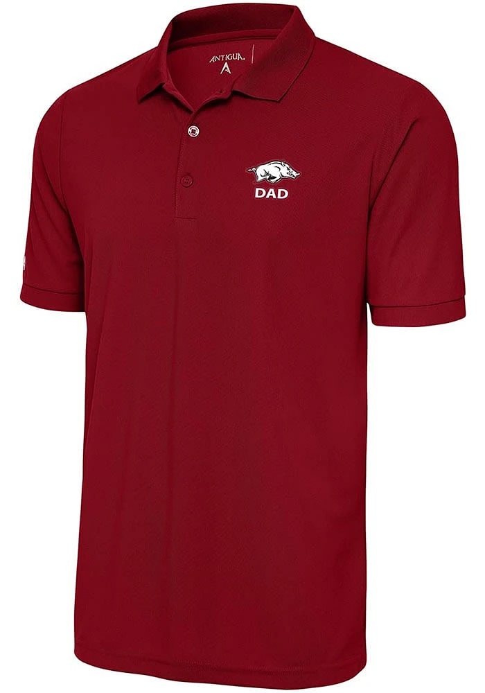 Antigua Arkansas Razorbacks Mens Dad Legacy Pique Short Sleeve Polo