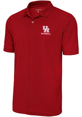 Antigua Houston Cougars Mens Baseball Legacy Pique Short Sleeve Polo