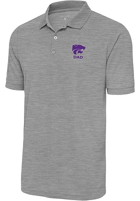 Antigua K-State Wildcats Mens Dad Legacy Pique Short Sleeve Polo