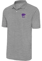 Antigua K-State Wildcats Mens Dad Legacy Pique Short Sleeve Polo