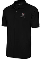 Antigua NC State Wolfpack Mens Black Baseball Legacy Pique Short Sleeve Polo