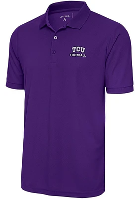 Antigua TCU Horned Frogs Mens Football Legacy Pique Short Sleeve Polo
