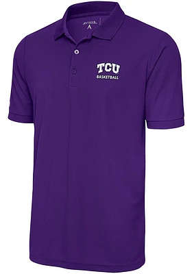 Antigua TCU Horned Frogs Mens Basketball Legacy Pique Short Sleeve Polo