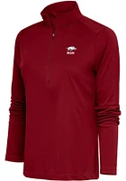 Antigua Arkansas Razorbacks Womens Mom Tribute Qtr Zip Pullover