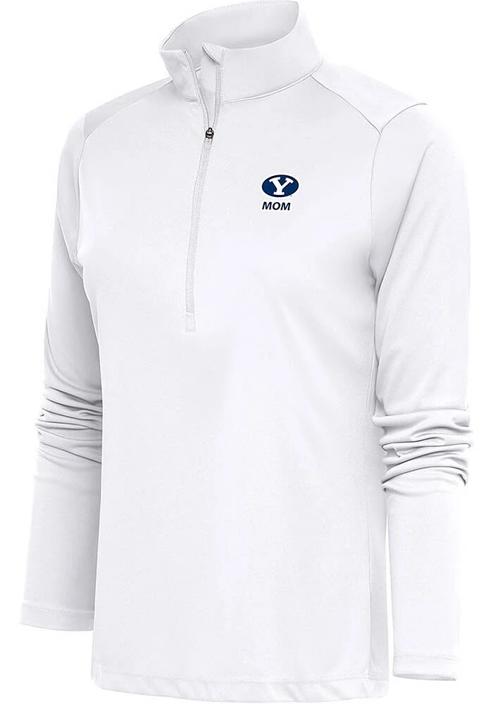 Antigua BYU Cougars Womens White Mom Tribute Qtr Zip Pullover