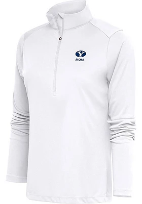 Antigua BYU Cougars Womens White Mom Tribute Qtr Zip Pullover