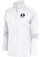 Antigua BYU Cougars Womens White Baseball Tribute Qtr Zip Pullover