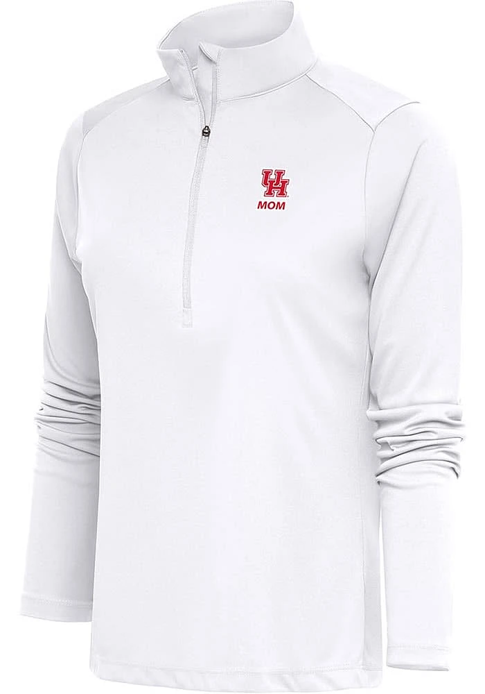 Antigua Houston Cougars Womens White Mom Tribute Qtr Zip Pullover