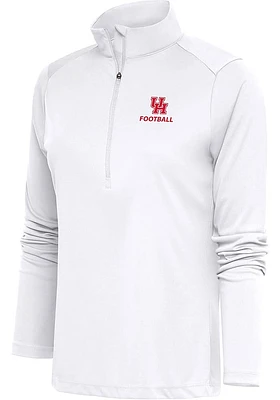 Antigua Houston Cougars Womens White Football Tribute Qtr Zip Pullover