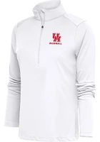 Antigua Houston Cougars Womens White Baseball Tribute Qtr Zip Pullover