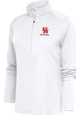 Antigua Houston Cougars Womens White Basketball Tribute Qtr Zip Pullover