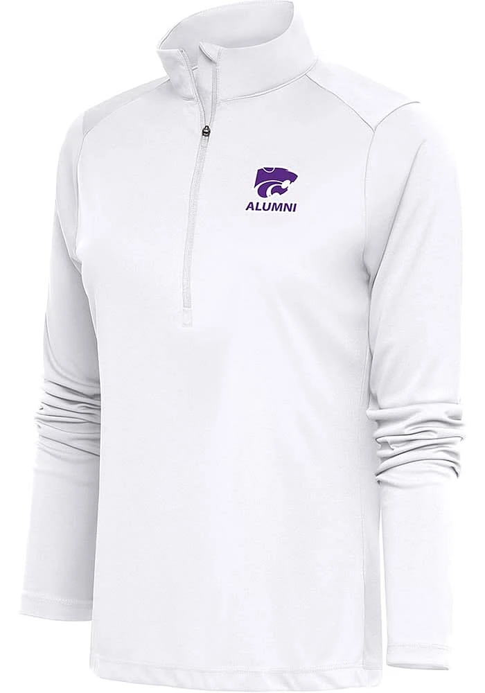 Antigua K-State Wildcats Womens White Alumni Tribute Qtr Zip Pullover