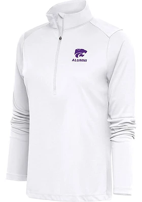 Antigua K-State Wildcats Womens White Alumni Tribute Qtr Zip Pullover