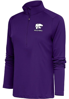 Antigua K-State Wildcats Womens Volleyball Tribute Qtr Zip Pullover