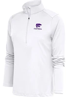 Antigua K-State Wildcats Womens White Football Tribute Qtr Zip Pullover