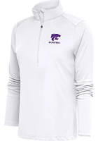 Antigua K-State Wildcats Womens White Basketball Tribute Qtr Zip Pullover