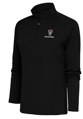 Antigua NC State Wolfpack Womens Black Volleyball Tribute Qtr Zip Pullover