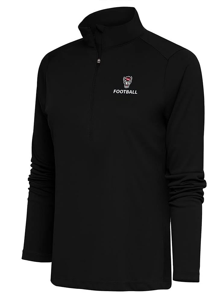 Antigua NC State Wolfpack Womens Black Football Tribute Qtr Zip Pullover