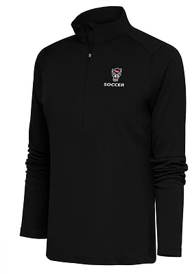 Antigua NC State Wolfpack Womens Black Soccer Tribute Qtr Zip Pullover