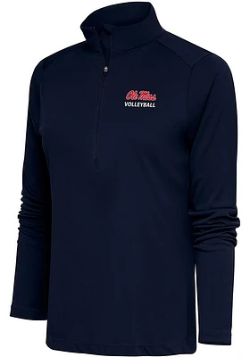 Antigua Ole Miss Rebels Womens Navy Blue Volleyball Tribute Qtr Zip Pullover