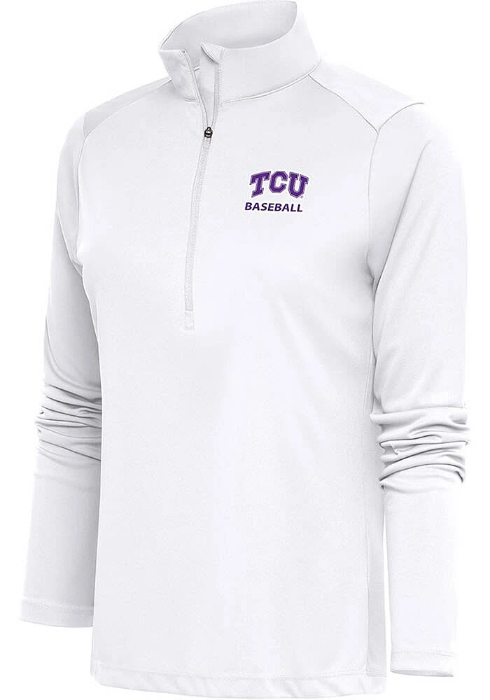 Antigua TCU Horned Frogs Womens Baseball Tribute Qtr Zip Pullover
