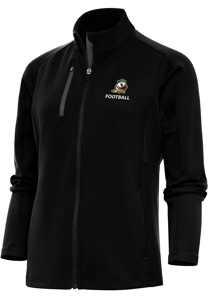 Womens Oregon Ducks Black Antigua Football Generation Light Weight Jacket