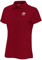 Antigua Arkansas Razorbacks Womens Mom Legacy Pique Short Sleeve Polo Shirt