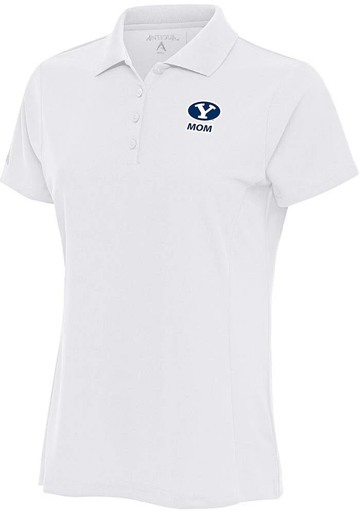Antigua BYU Cougars Womens White Mom Legacy Pique Short Sleeve Polo Shirt