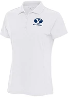 Antigua BYU Cougars Womens White Volleyball Legacy Pique Short Sleeve Polo Shirt