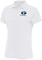 Antigua BYU Cougars Womens White Basketball Legacy Pique Short Sleeve Polo Shirt