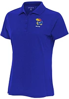 Antigua Kansas Jayhawks Womens Mom Legacy Pique Short Sleeve Polo Shirt