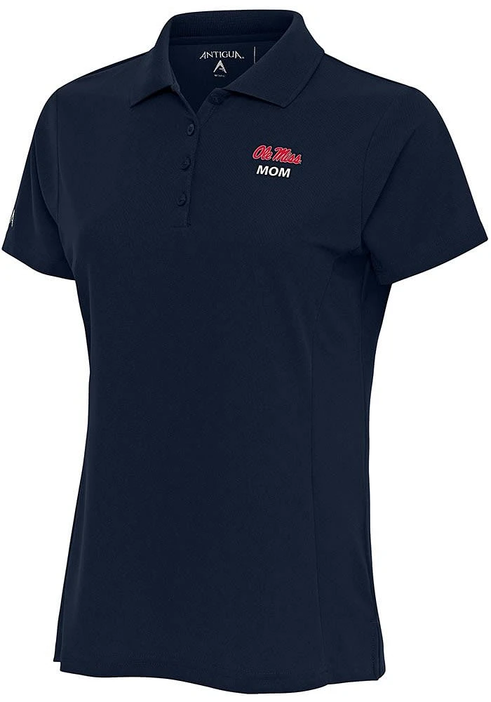Antigua Ole Miss Rebels Womens Navy Blue Mom Legacy Pique Short Sleeve Polo Shirt