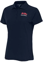 Antigua Ole Miss Rebels Womens Navy Blue Volleyball Legacy Pique Short Sleeve Polo Shirt