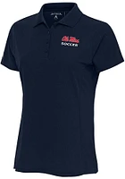Antigua Ole Miss Rebels Womens Navy Blue Soccer Legacy Pique Short Sleeve Polo Shirt
