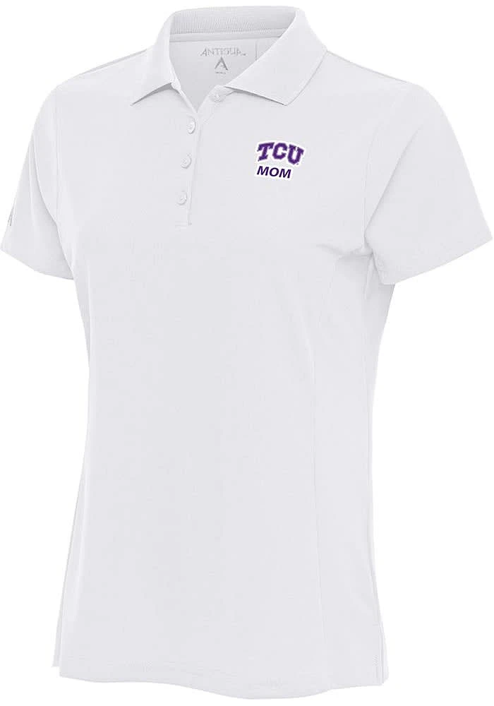 Antigua TCU Horned Frogs Womens Mom Legacy Pique Short Sleeve Polo Shirt