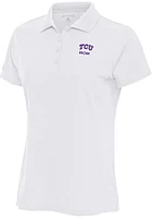 Antigua TCU Horned Frogs Womens Mom Legacy Pique Short Sleeve Polo Shirt