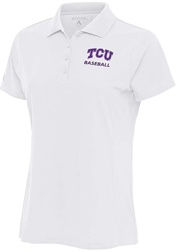 Antigua TCU Horned Frogs Womens Baseball Legacy Pique Short Sleeve Polo Shirt