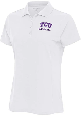 Antigua TCU Horned Frogs Womens Baseball Legacy Pique Short Sleeve Polo Shirt