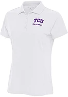 Antigua TCU Horned Frogs Womens Baseball Legacy Pique Short Sleeve Polo Shirt