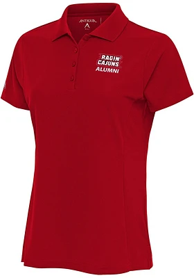 Antigua Louisiana Ragin' Cajuns Womens Alumni Legacy Pique Short Sleeve Polo Shirt