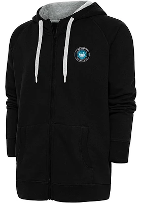 Antigua Charlotte FC Mens Black Victory Long Sleeve Full Zip Jacket