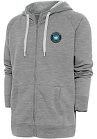 Antigua Charlotte FC Mens Grey Victory Long Sleeve Full Zip Jacket