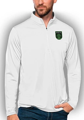 Antigua Austin FC Mens Tribute Long Sleeve Qtr Zip Pullover