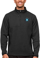 Antigua Charlotte FC Mens Black Course Long Sleeve Qtr Zip Pullover