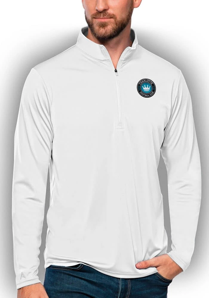 Antigua Charlotte FC Mens Tribute Long Sleeve Qtr Zip Pullover