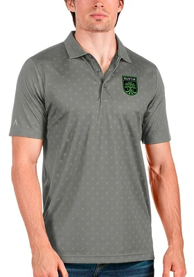 Antigua Austin FC Mens Grey Spark Short Sleeve Polo