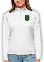 Antigua Austin FC Womens White Tribute Qtr Zip Pullover